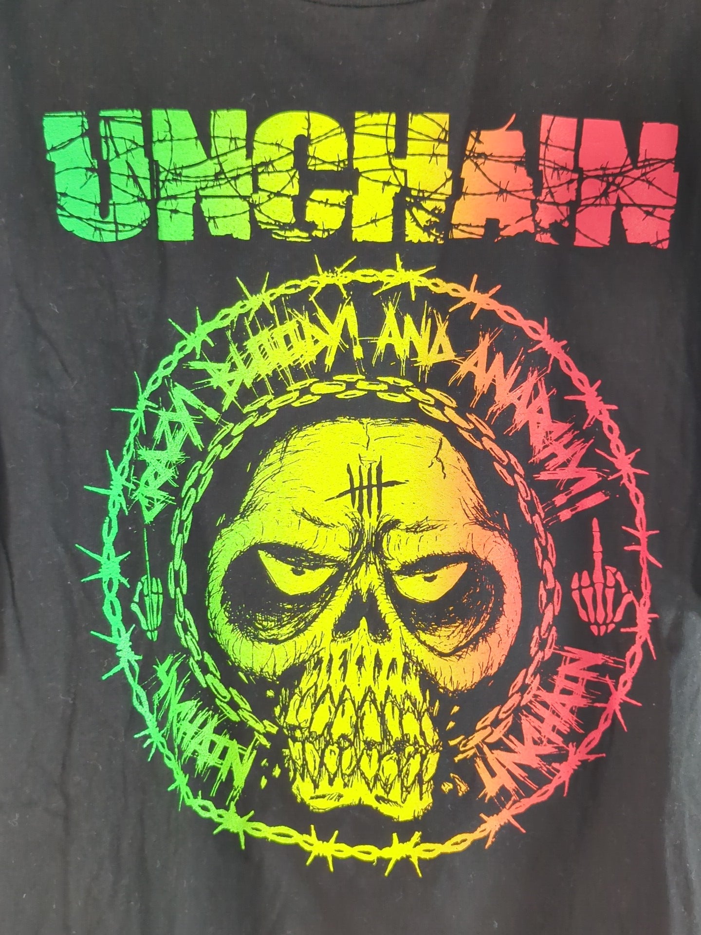 葛西純ユニット「UNCHAIN」Tシャツ(ブラック×レインボー)