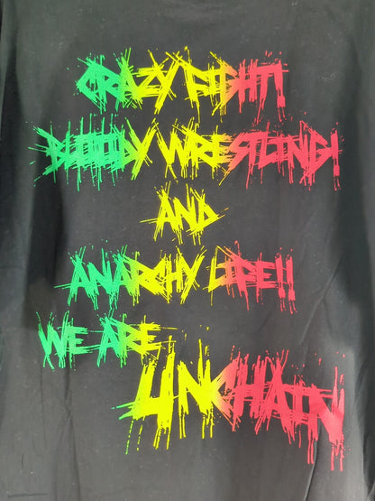 葛西純ユニット「UNCHAIN」Tシャツ(ブラック×レインボー)