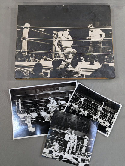 ★USヘビー級選手権試合★ デストロイヤーvsミル・マスカラス 白黒写真&フォトパネルセット