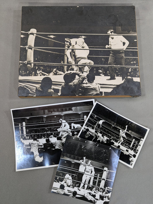 ★USヘビー級選手権試合★ デストロイヤーvsミル・マスカラス 白黒写真&フォトパネルセット