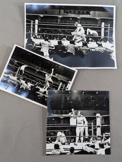 ★USヘビー級選手権試合★ デストロイヤーvsミル・マスカラス 白黒写真&フォトパネルセット