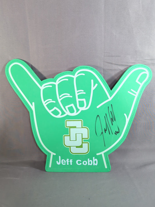 【hand signed autograph】  Jeff Cobb Foam Finger