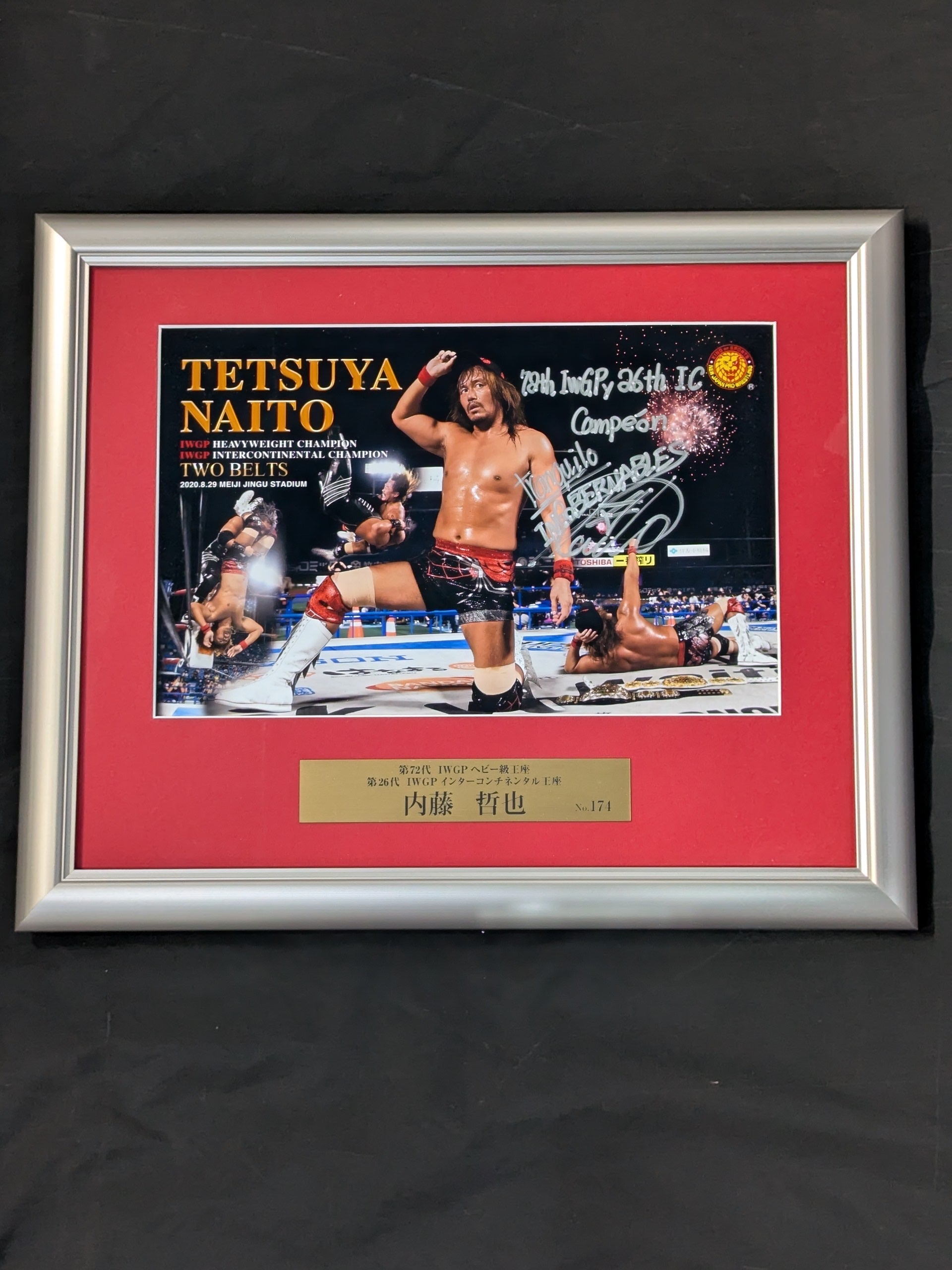 25日出品取り消し］内藤哲也 直筆サイン入りフォトフレーム 限定100 新