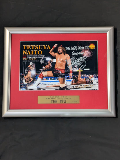 ★真夏の神宮★ 内藤哲也 IWGP＆インターコンチネンタル王座 直筆サイン入りフォトフレーム