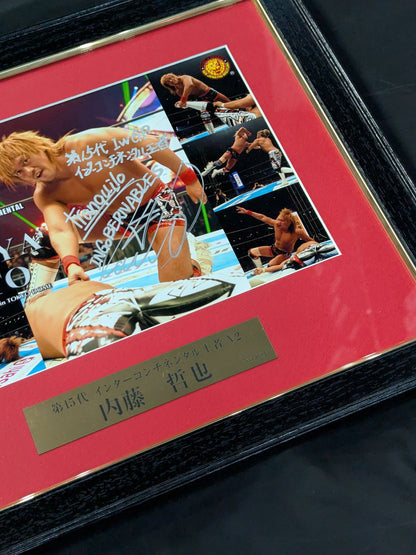 内藤哲也 第15代IWGPインターコンチネンタル王者 V2 直筆サイン入り フォトフレーム