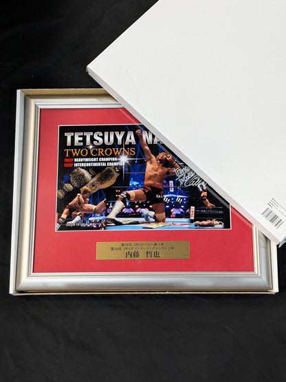 ★史上初二冠王者★ 内藤哲也 IWGP＆インターコンチネンタル王座 直筆サイン入りフォトフレーム