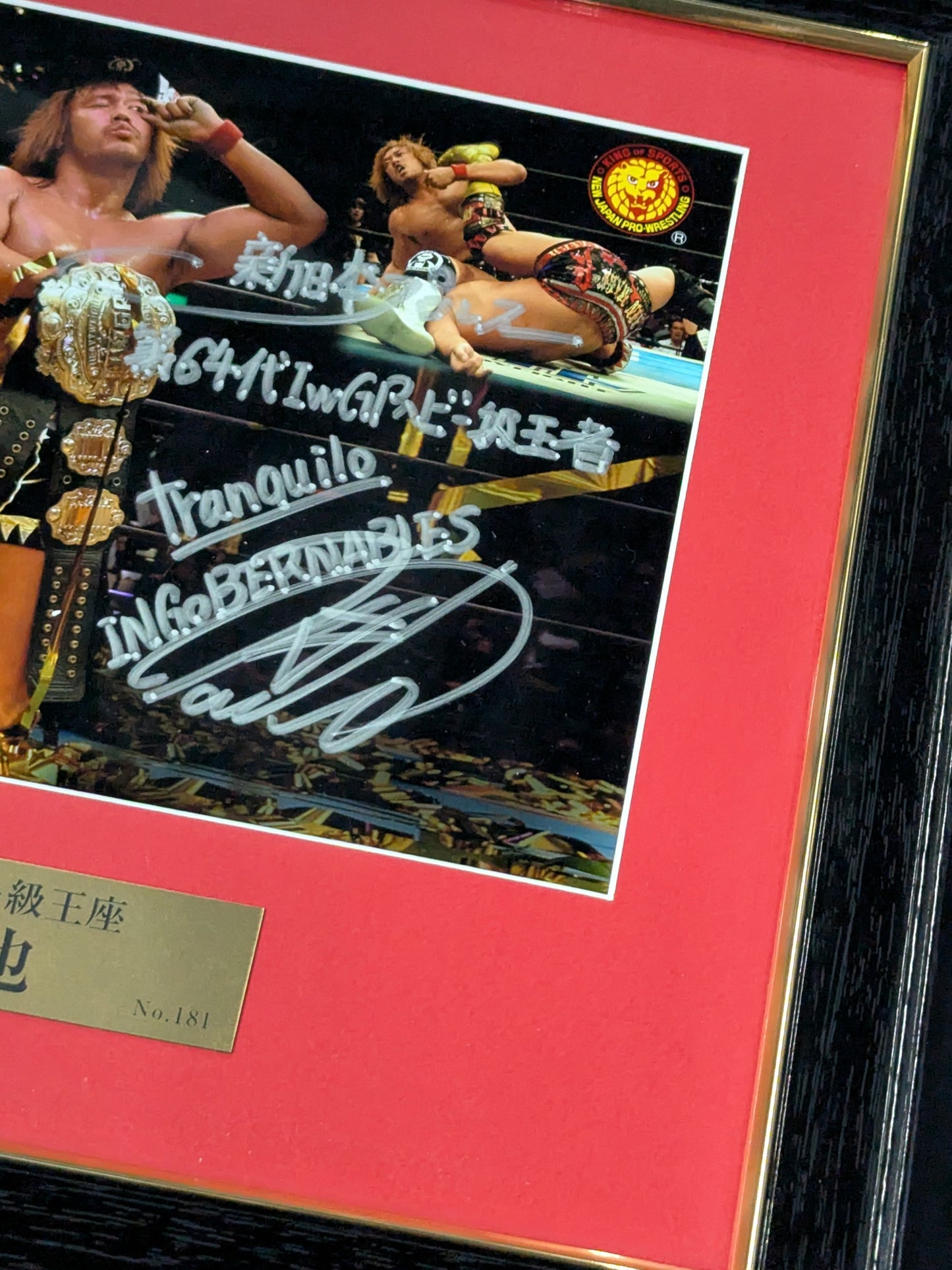 ★IWGP初戴冠★ 内藤哲也 第64代IWGPヘビー級王座記念 直筆サイン入り フォトフレーム