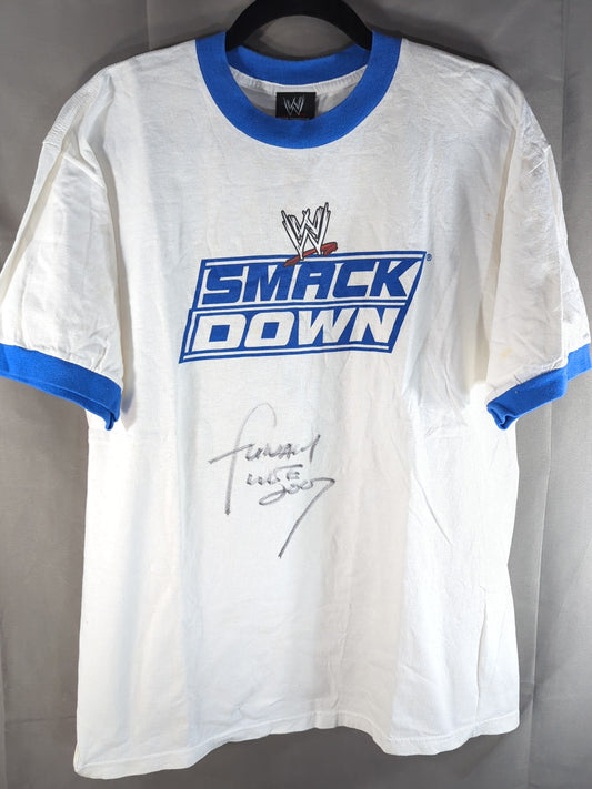【直筆サイン入り】FUNAKI「SMACKDOW」Tシャツ(WWE(2000s) / ホワイト)