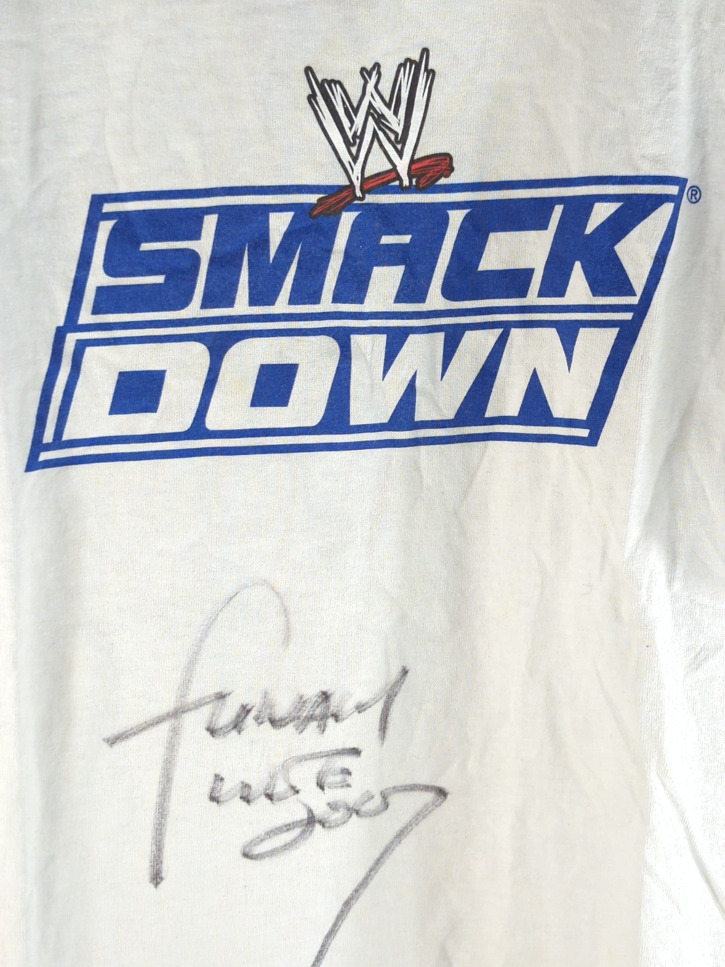 【直筆サイン入り】FUNAKI「SMACKDOW」Tシャツ(WWE(2000s) / ホワイト)