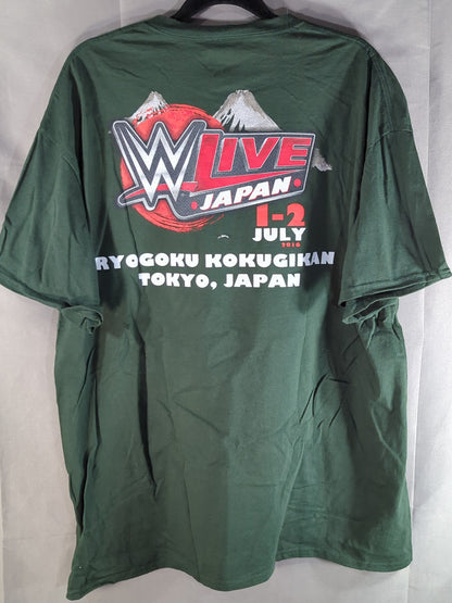 WWE LIVE JAPAN 2016「JULY 1-2」ピクチャーTシャツ(WWE(2016) / モスグリーン)