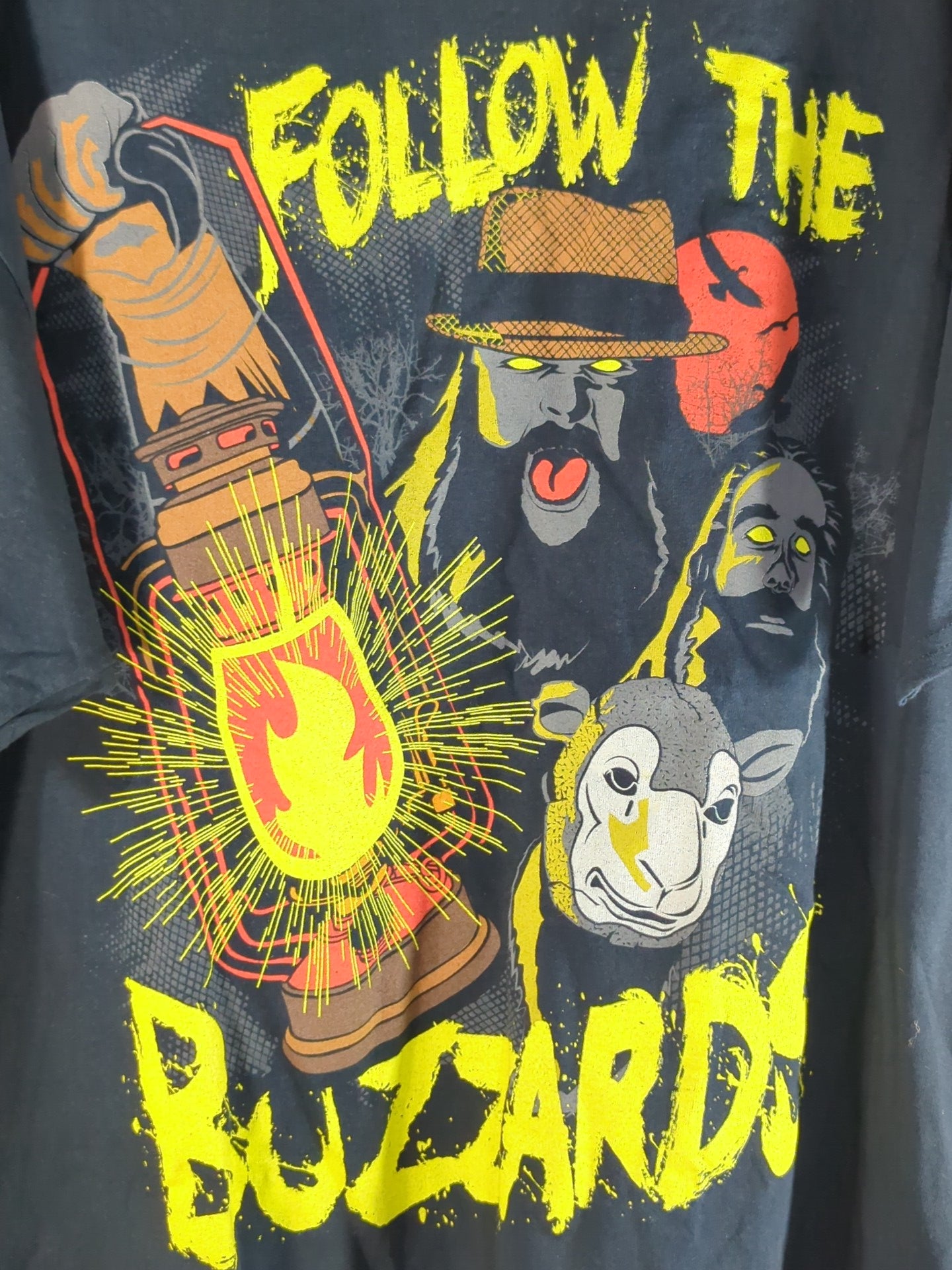 Wyatt Family "FOLLOW THE BUZZARDS" Illustrated T-Shirt (WWE (2011) / Black)