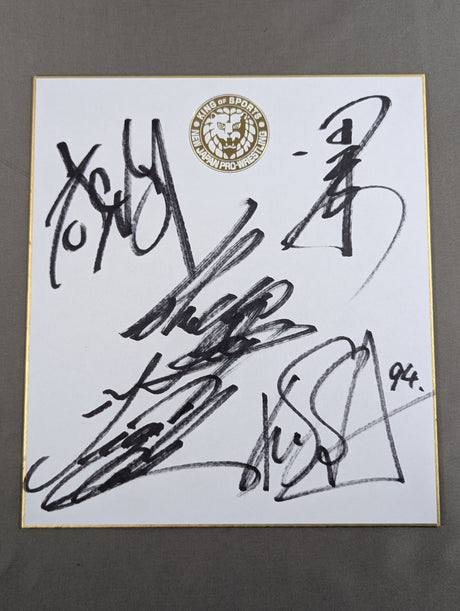 ★世界の新日ジュニア★ 新日本プロレス Jr.ヘビー級5選手 寄せ書き(ライオンマーク色紙)