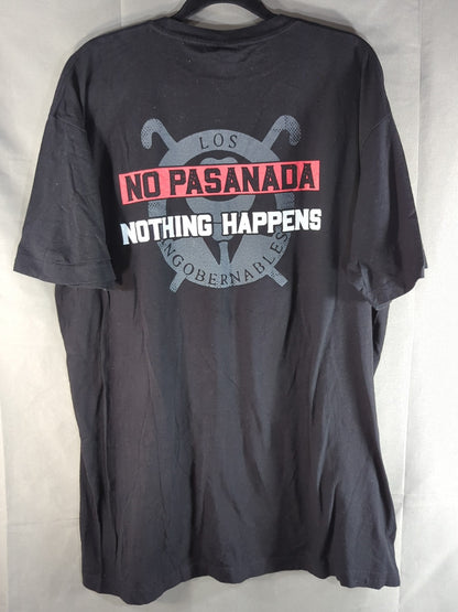 ルーシュ「NO PASANADA NOTHING HAPPENS」Tシャツ(ブラック)