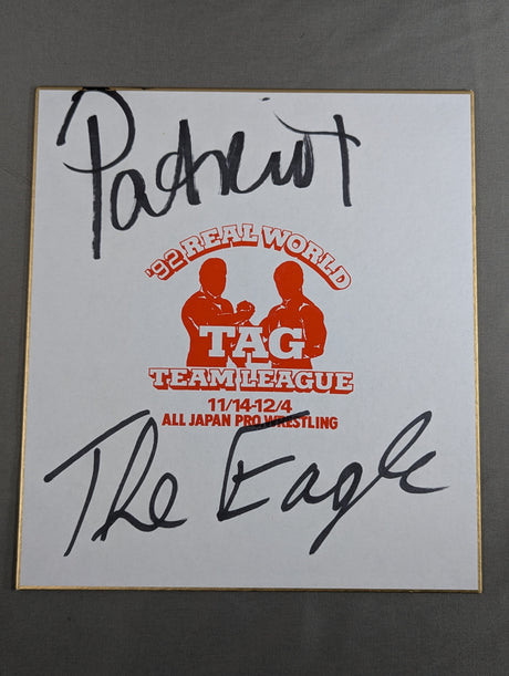 ★覆面愛国者コンビ★ パトリオット＆ジ・イーグル(92世界最強タッグ色紙)