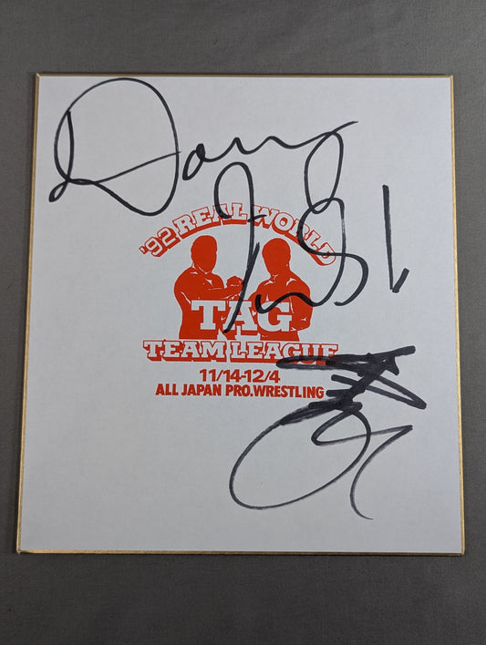 Dory Funk Jr. &Tsuyoshi Kikuchi (92 Real World Tag League Shikishi ( Autograph board ) )