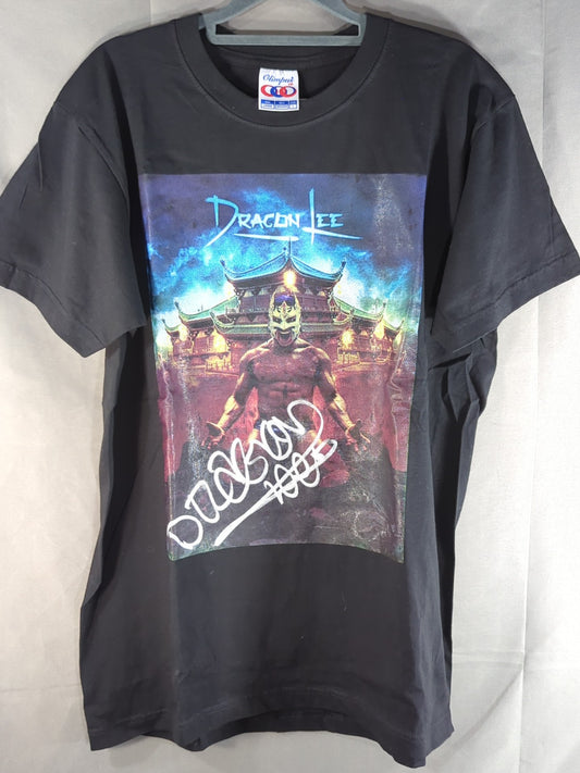 【直筆サイン入り】ドラゴン・リー イラストTシャツ(ブラック)