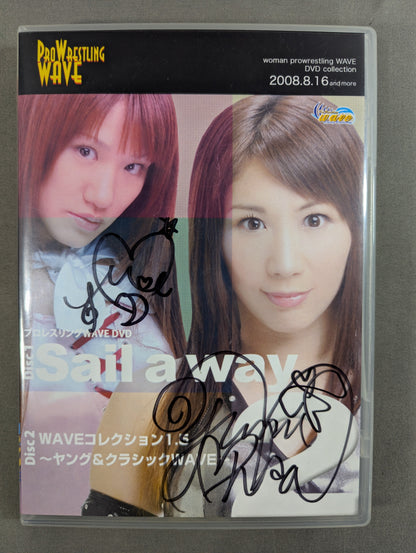 [GAMI & Yumi Ohka & Moeka Haruhi  3 fighters hand signed autograph ] Pro-wrestling WAVE Sail a way 2 ★ Collection 1.5 ~Young & Classic WAVE~ ★