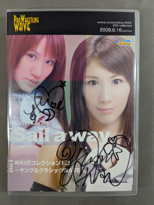 [GAMI & Yumi Ohka & Moeka Haruhi  3 fighters hand signed autograph ] Pro-wrestling WAVE Sail a way 2 ★ Collection 1.5 ~Young & Classic WAVE~ ★