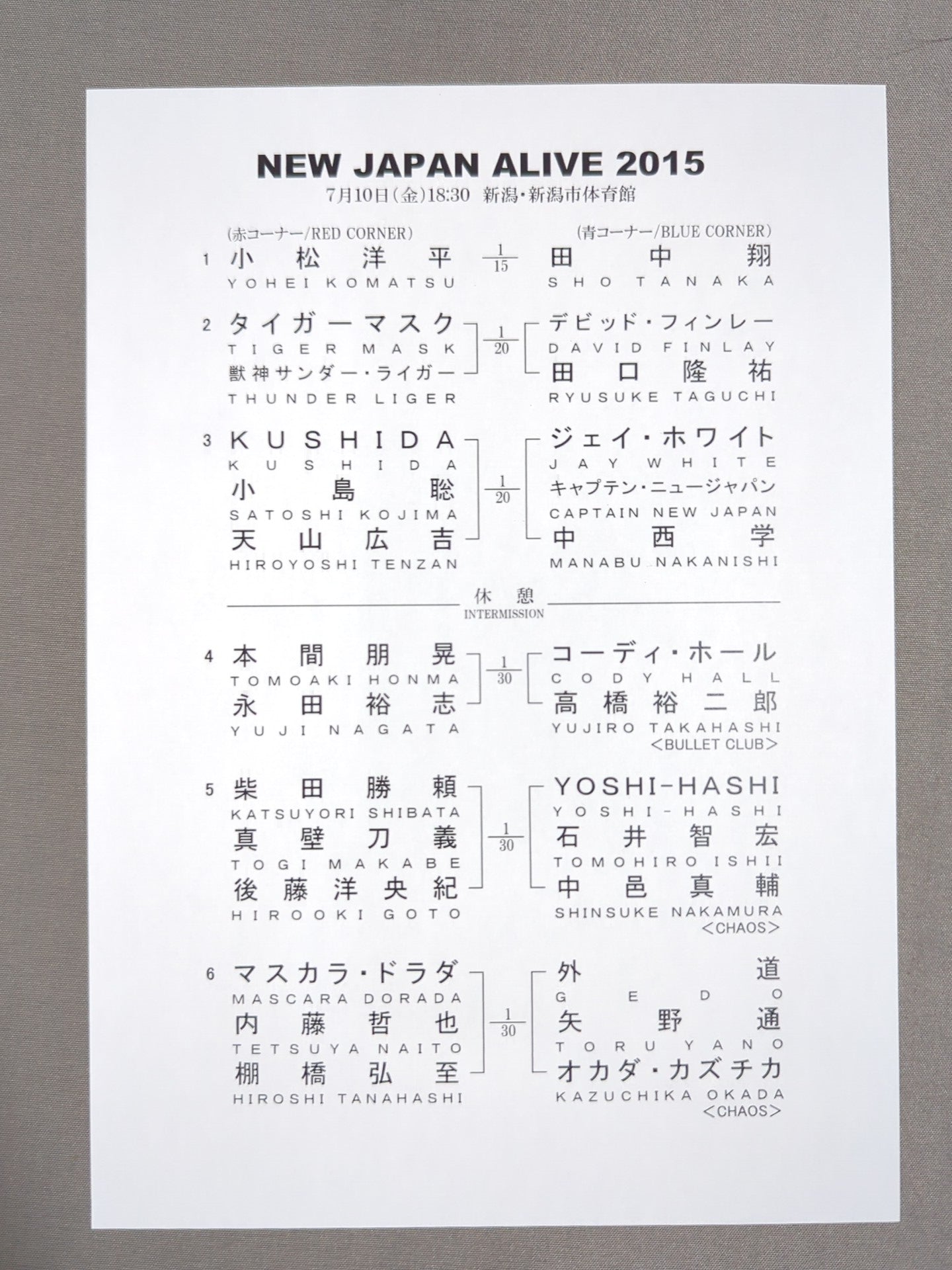 NJPW OFFICIAL MAGAZINE 2015 Vol.5