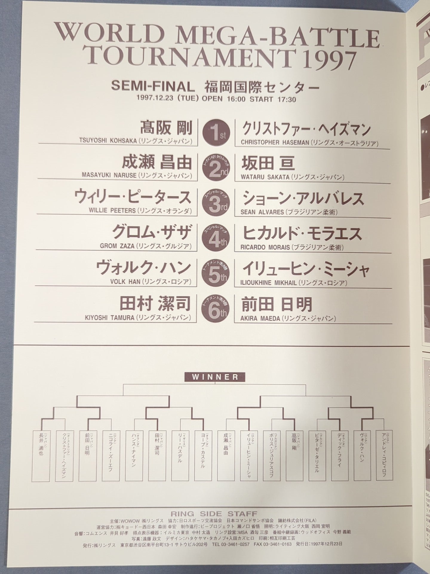 WORLD MEGA-BATTLE TOURNAMENT 1997 SEMI-FINAL