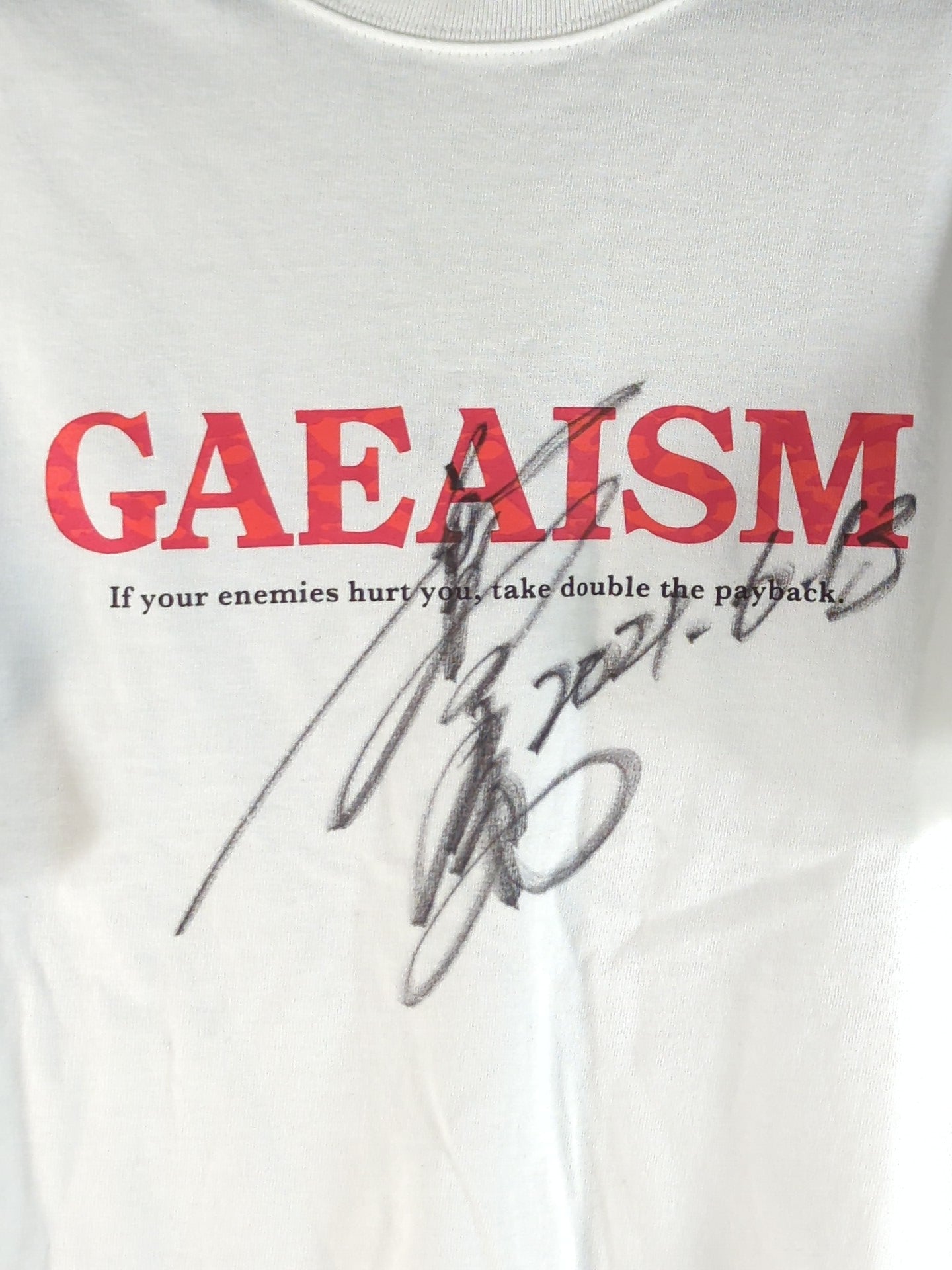 長与千種 直筆サイン入り】GAEAISM Tシャツ(ホワイト) – 闘道館