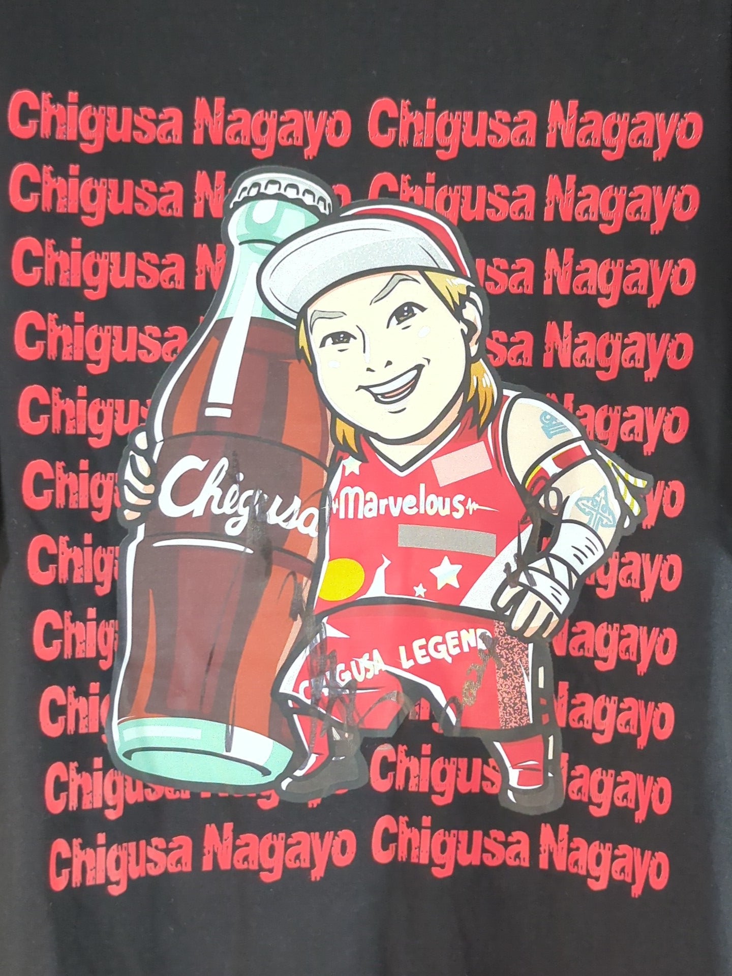 直筆サイン入り】長与千種「YES! CHIGUSA! YES!」イラストTシャツ
