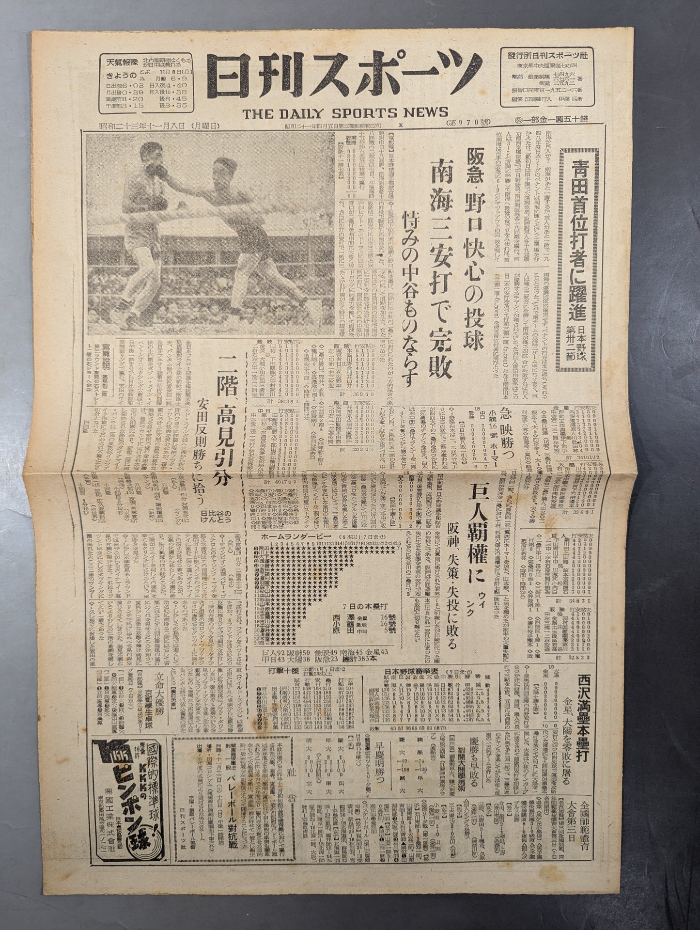 ★ボクシング★ 日刊スポーツ 昭和23年11月8日号