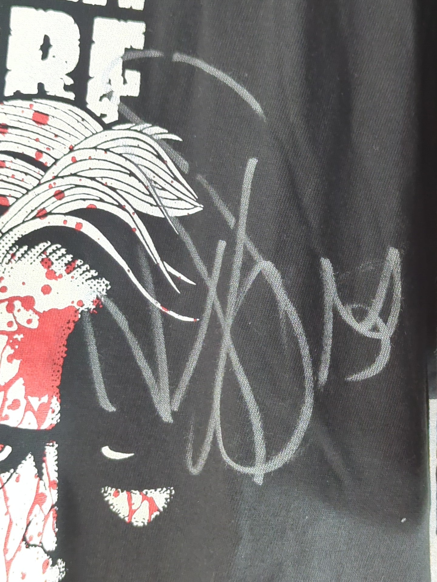[2 hand signed autographs ] Mad Dog Connery & Bixin "AUSTRALIAN HARDCORE" Illustration T-Shirt
