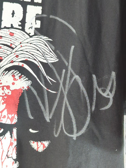 [2 hand signed autographs ] Mad Dog Connery & Bixin "AUSTRALIAN HARDCORE" Illustration T-Shirt