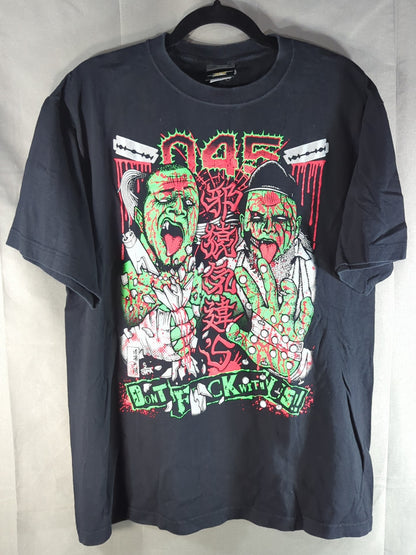 葛西純＆”黒天使”沼澤邪鬼「045邪猿気違’s」イラストTシャツ