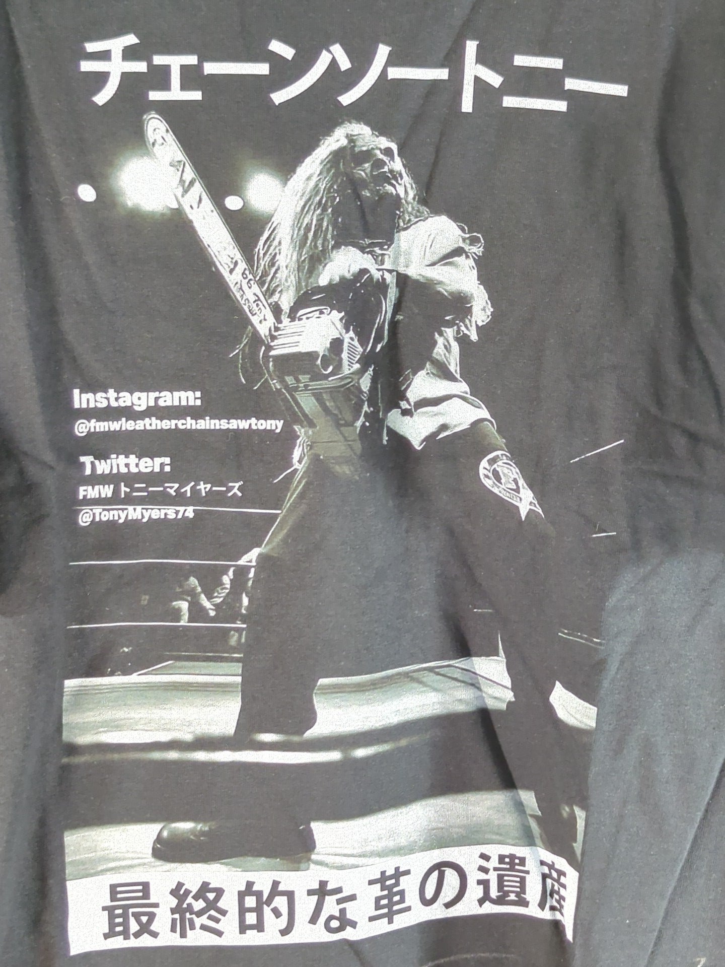 【hand signed autograph】 Chainsaw Tony "Ultimate Leather Legacy" Picture T-Shirt