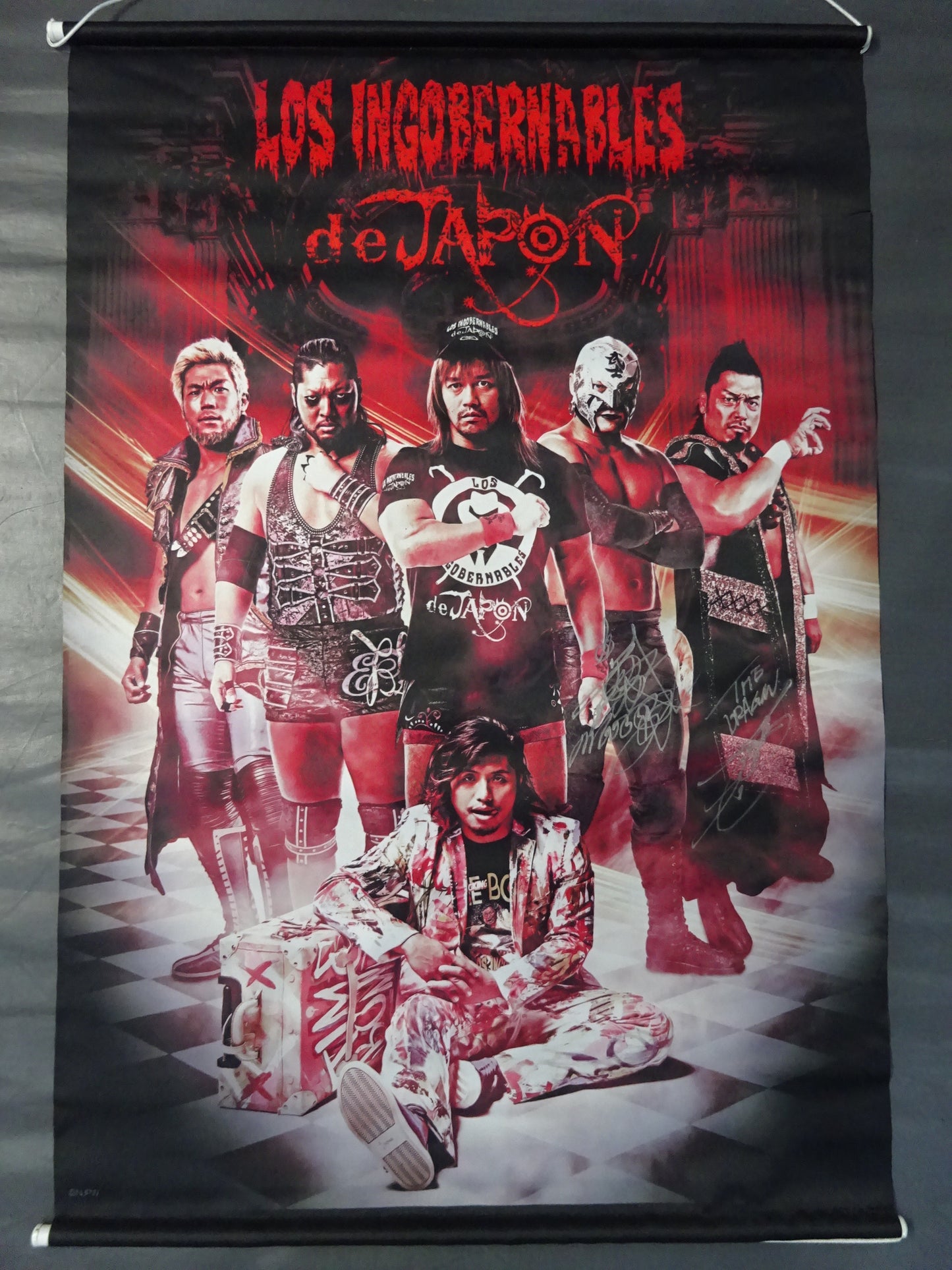 [BUSHI & Shingo Takagi 2 hand signed autographs ] L.I.J B2 Tapestry(1)