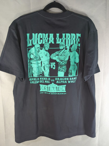 [Hijo de Dr. Wagner Jr  & Galeno del Mar 2 hand signed autographs ] LUCHA LIBRE Special Tag Match Commemorative T-Shirt