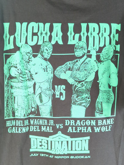 [Hijo de Dr. Wagner Jr  & Galeno del Mar 2 hand signed autographs ] LUCHA LIBRE Special Tag Match Commemorative T-Shirt