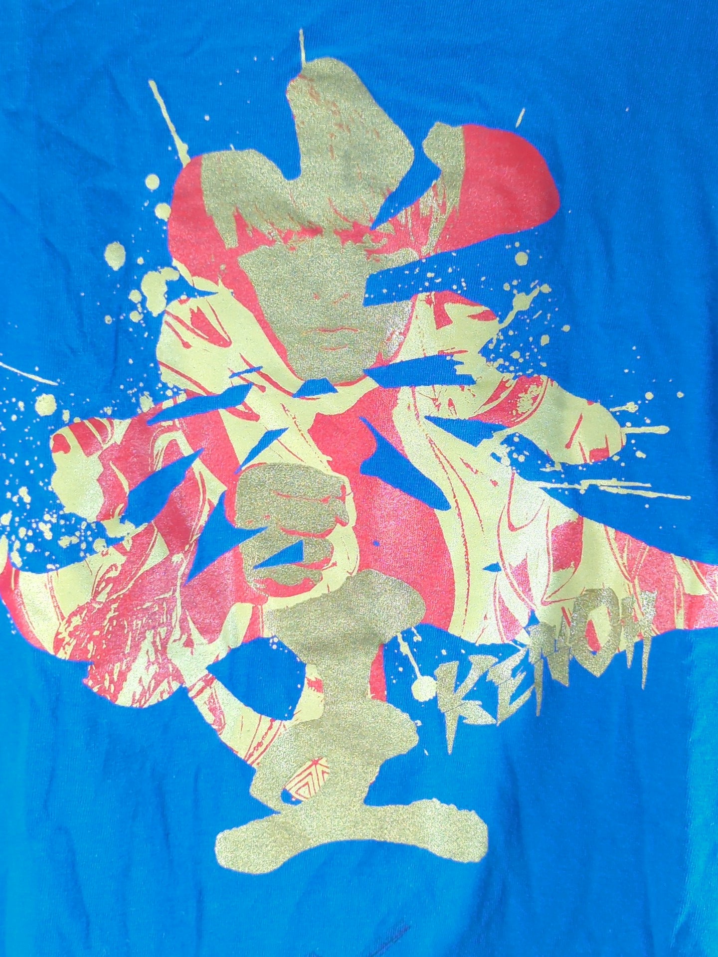 直筆サイン入り】拳王 Tシャツ(KENOH VER./ブルー) – 闘道館