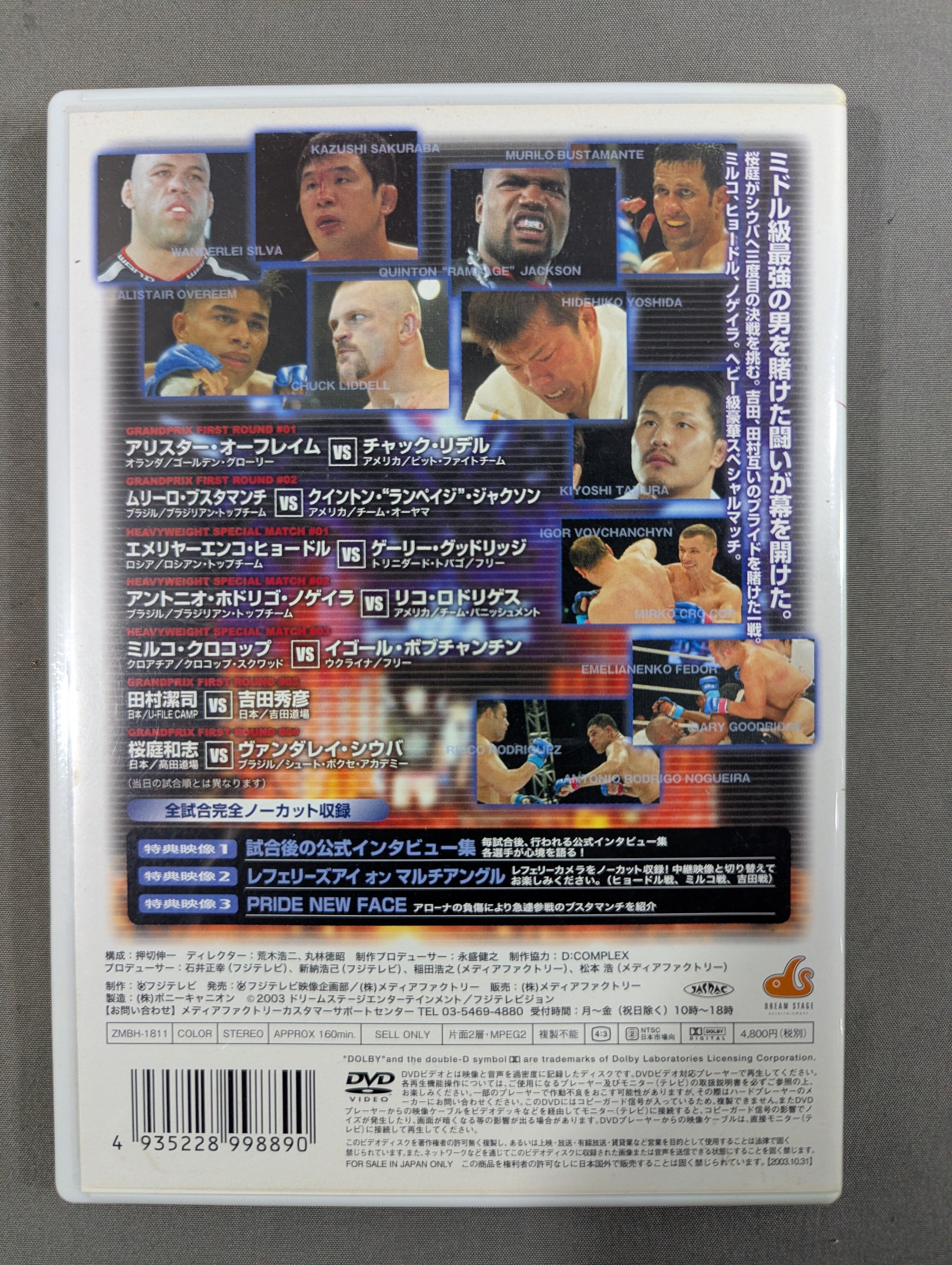 PRIDE GP 2003 開幕戦 ☆FIRST ROUND MIDDLEWEIGHT☆ – 闘道館