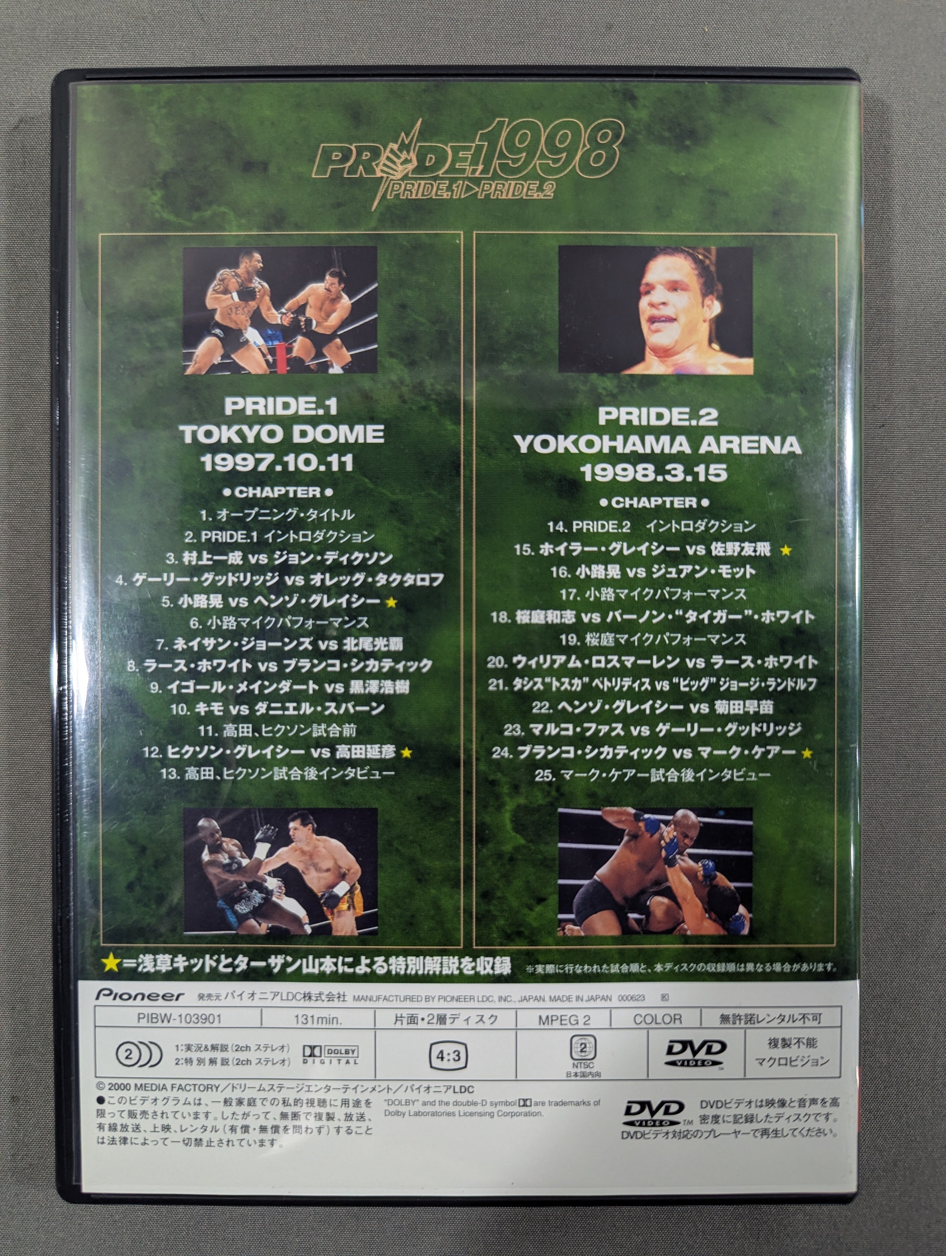 プライド 1998 ☆PRIDE.1→PRIDE.2☆ – 闘道館
