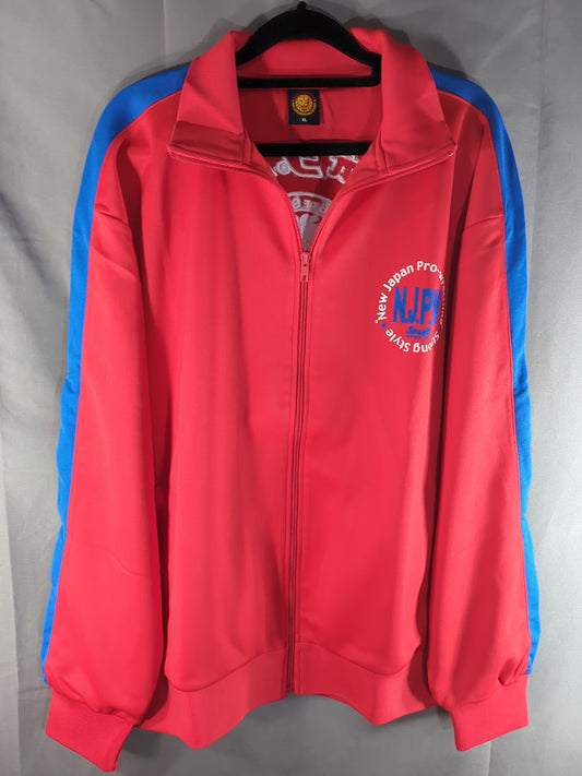 新日本プロレス×SOUL ライオンマーク刺繍ジャージ(レッド×ブルー)