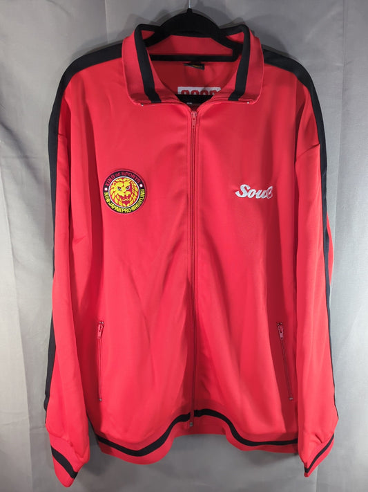 新日本プロレス×SOUL ライオンマーク刺繍ジャージ(レッド×ブラック・2008)