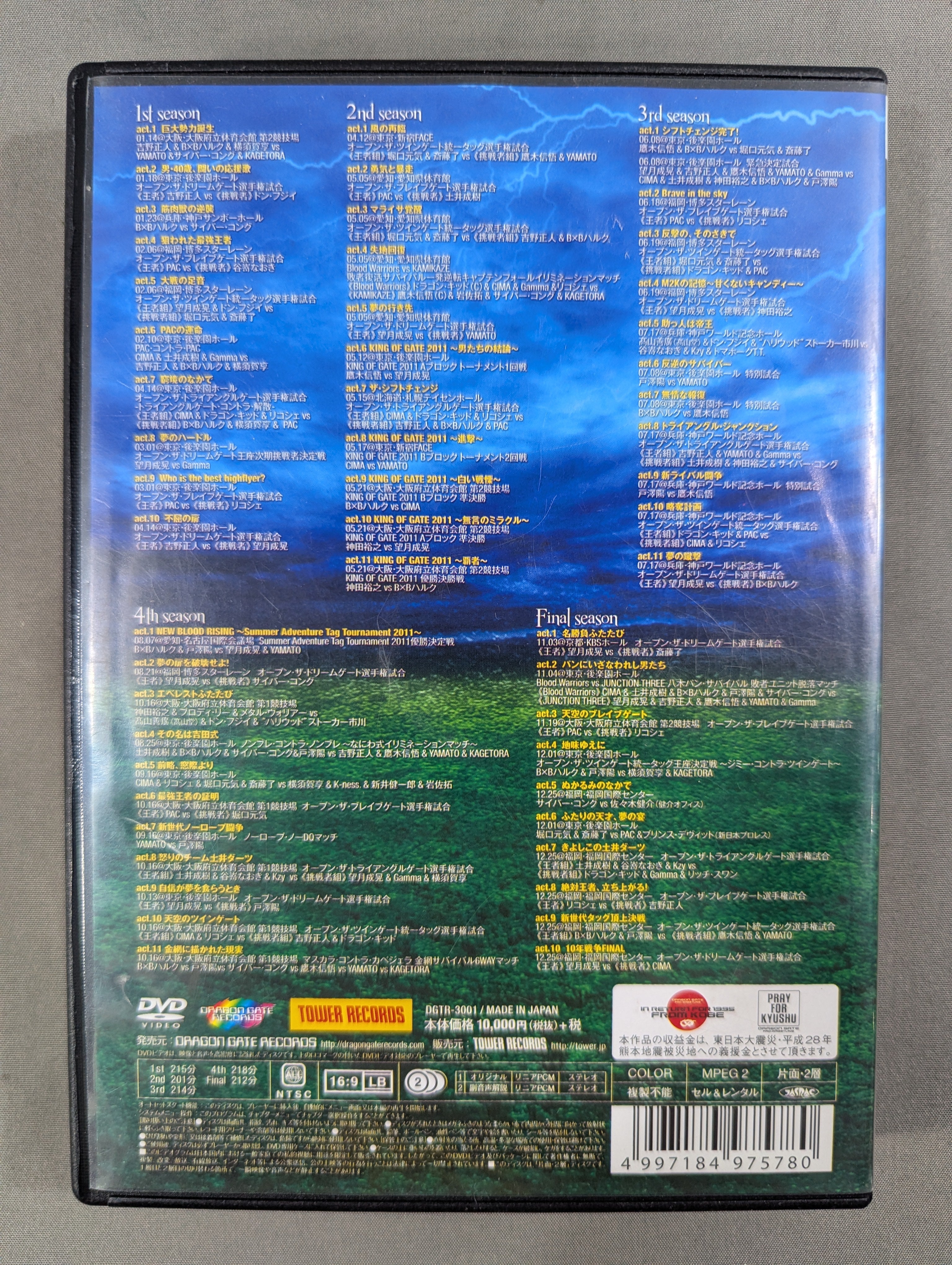 DRAGON GATE 2011 DVD-BOX ☆東日本大震災・平成28年熊本地震復興支援