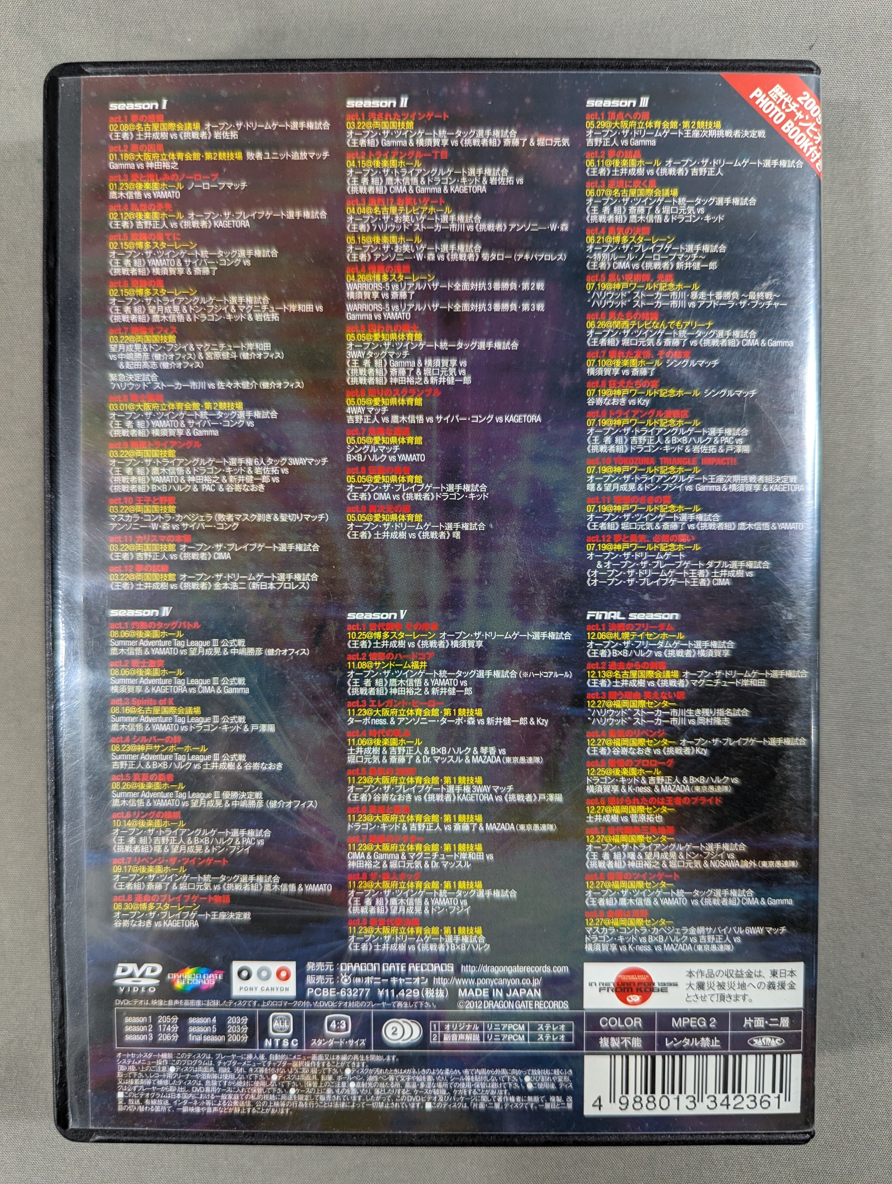 DRAGON GATE 2009 DVD-BOX ☆東日本大震災復興支援チャリティDVD-BOX