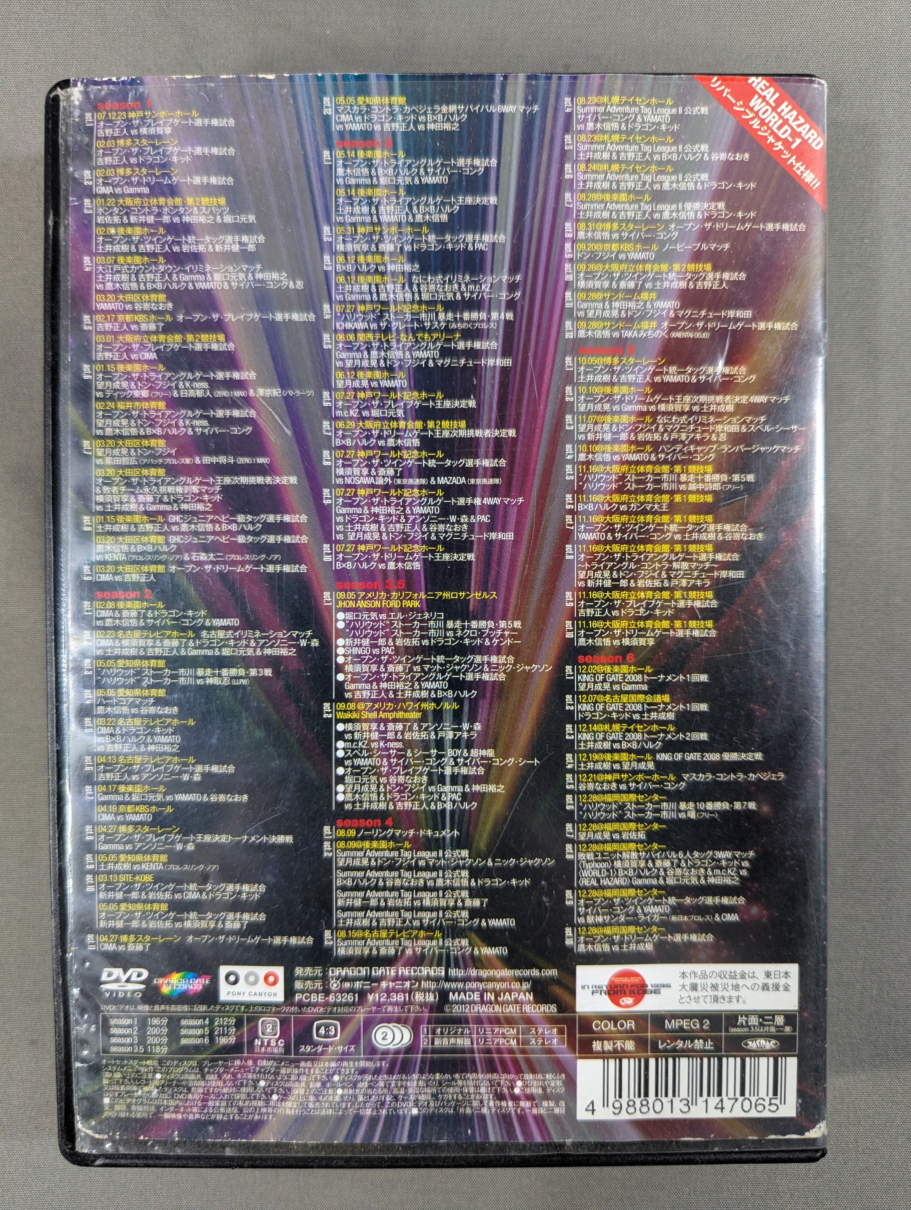 DRAGON GATE 2008 DVD-BOX ☆東日本大震災復興支援チャリティDVD-BOX