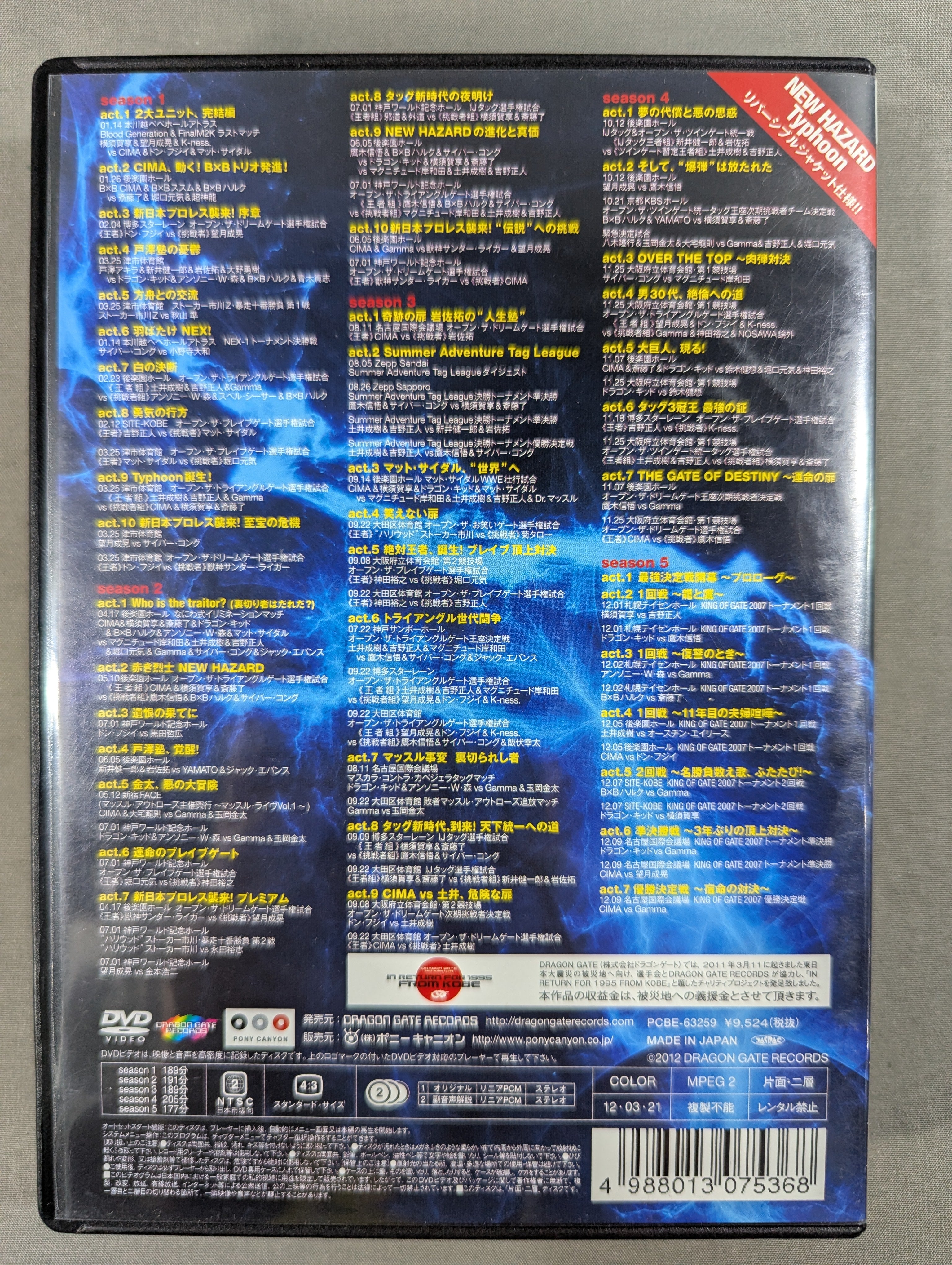 DRAGON GATE 2007 DVD-BOX ☆東日本大震災復興支援チャリティDVD-BOX