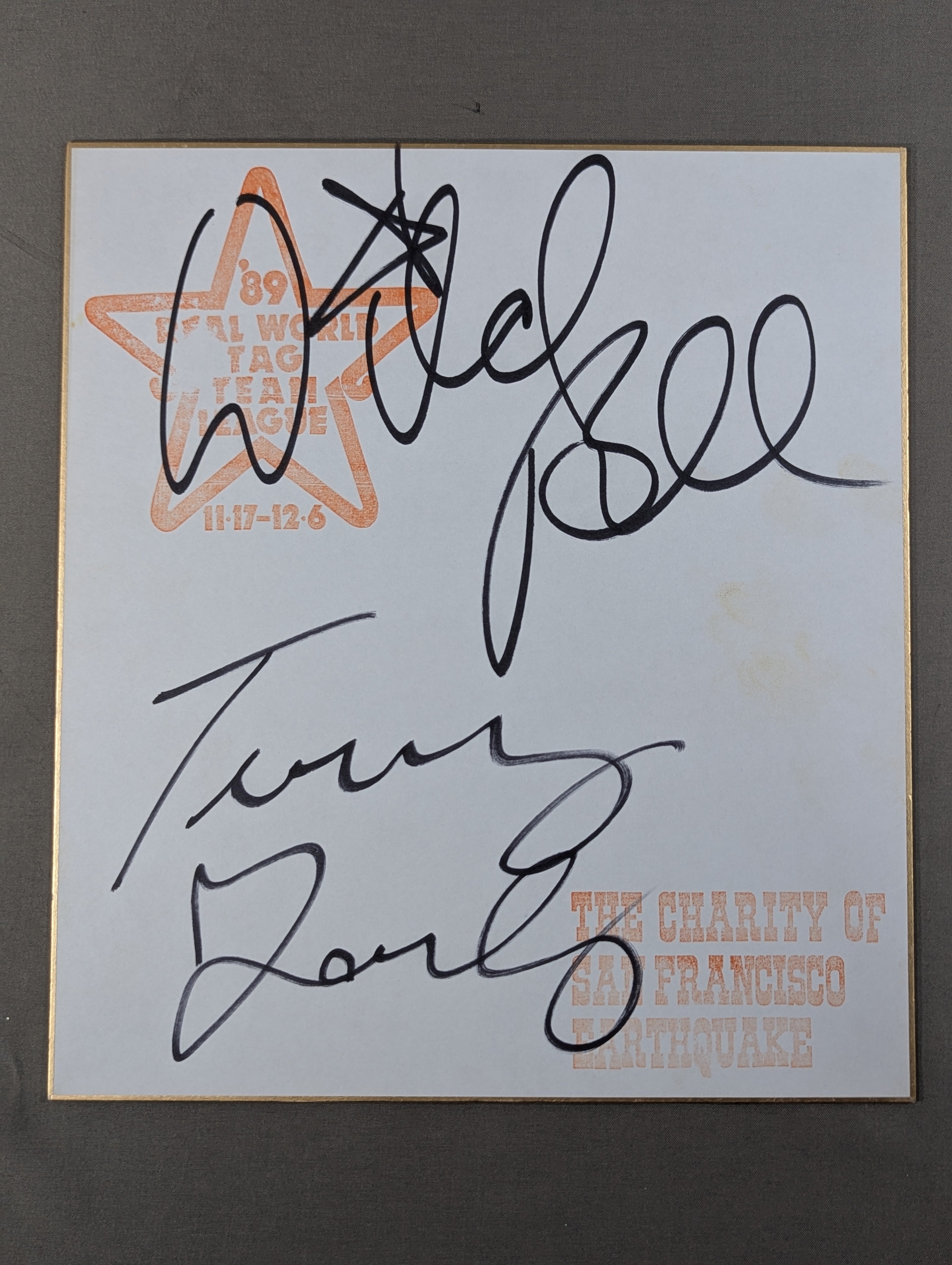 Terry Gordy & Bill Irwin (89 Real World Tag League Shikishi