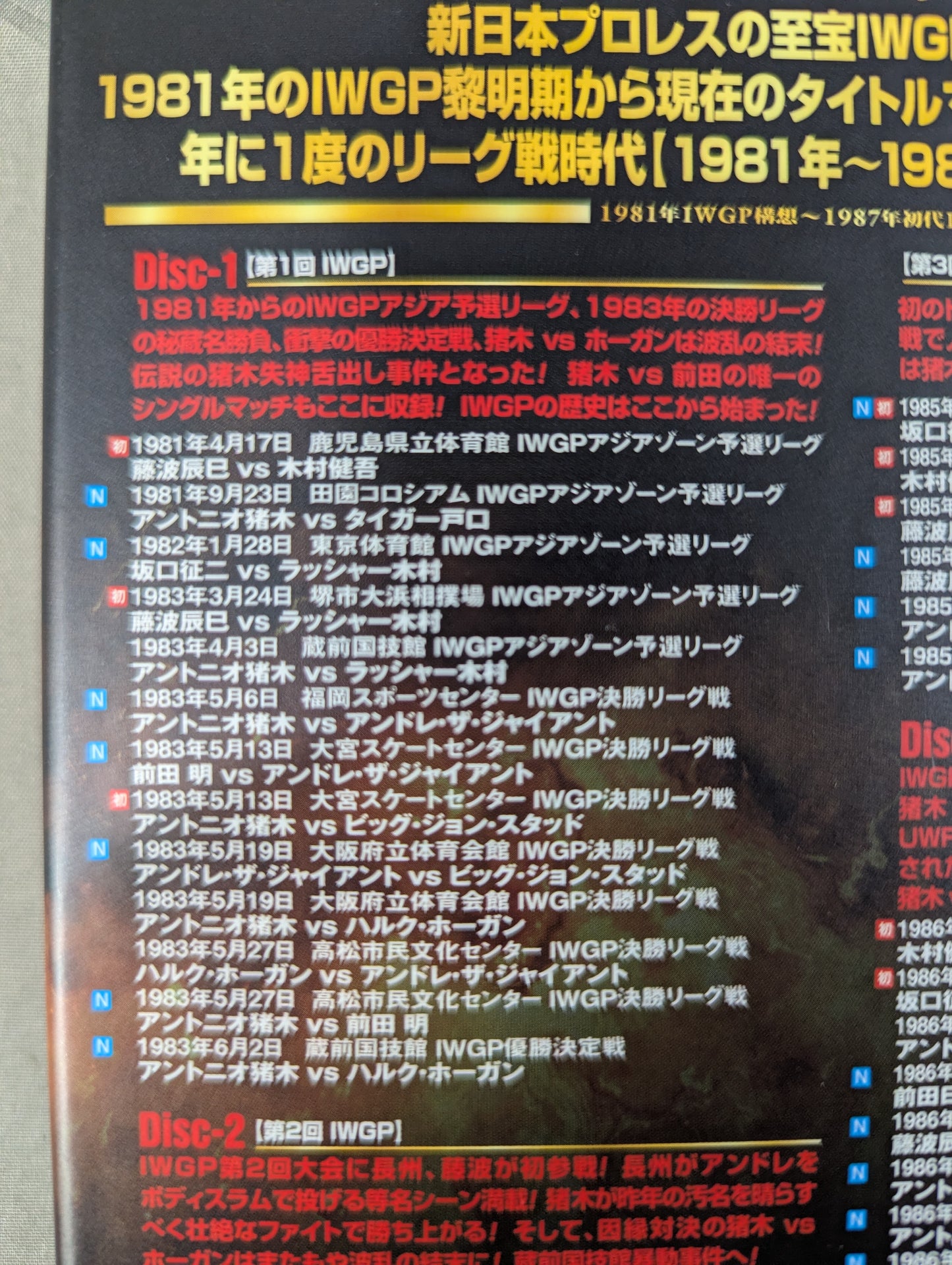 IWGP烈伝 COMPLETE-BOX Ⅰ ★1981年IWGP構想～1987年初代IWGP王者誕生★