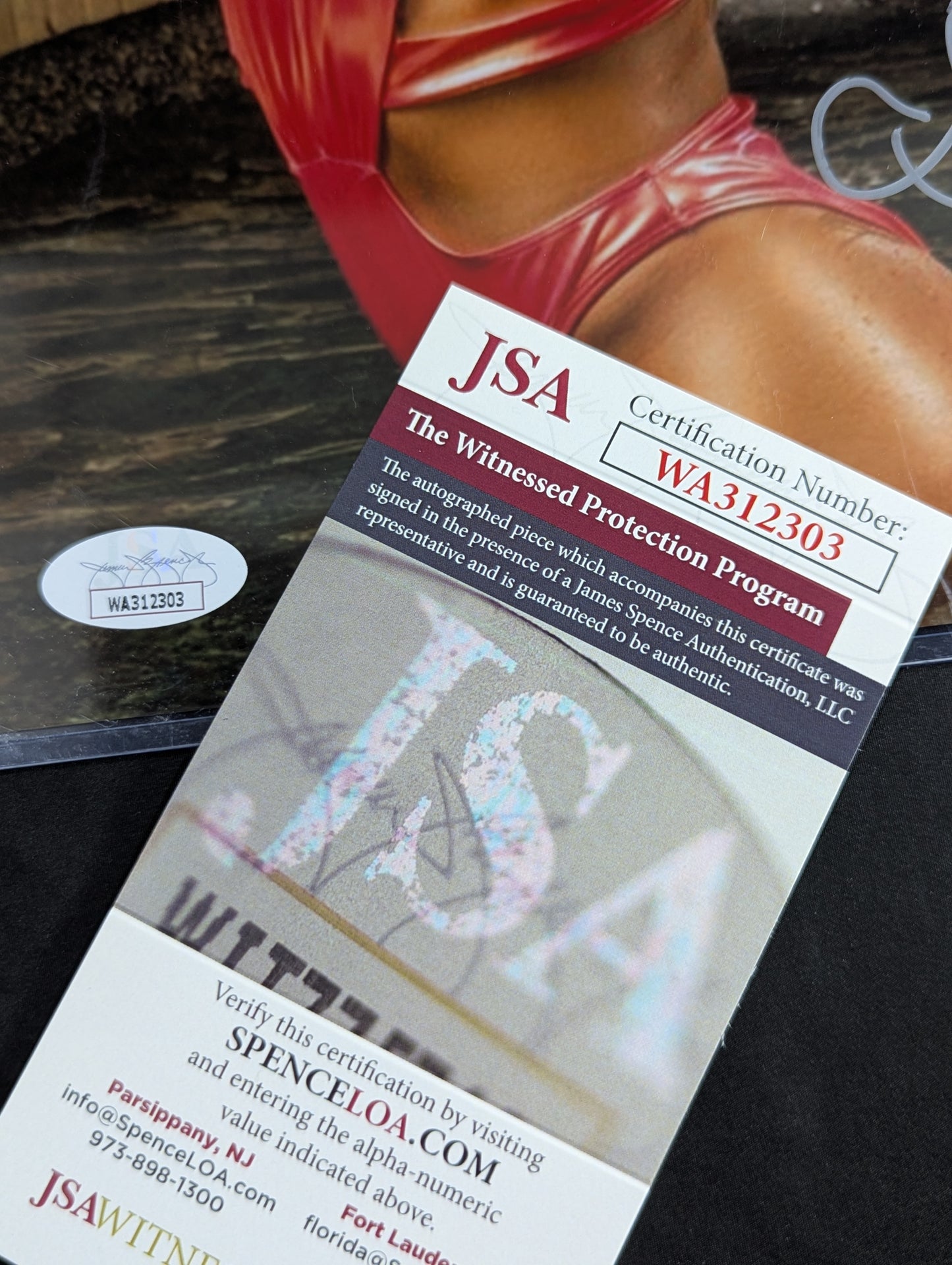 ★JSA★ ティファニー・ストラットン 直筆サイン入りポートレート(赤ビキニ)