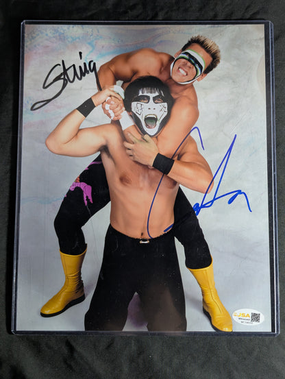 ★JSA★ Great Muta & Sting 2 hand signed autographs  Pro-Photo 