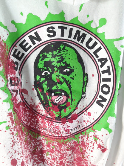 葛西純「THE TOXIC STIMULATOR」ジップパーカー(ホワイト×グリーン)