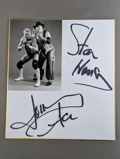 スタン・ハンセン＆ジョニー・エース(白黒ブロマイド貼付)