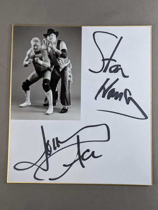 スタン・ハンセン＆ジョニー・エース(白黒ブロマイド貼付)